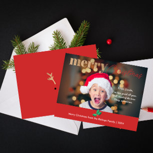 1 Photo Modern Merry Christmas Dear Santa All Year Holiday Card