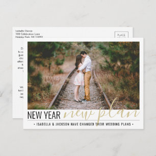 1 Photo Reduced Wedding New Years Change of Plans Holiday Postcard