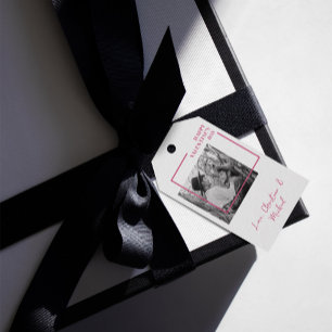 1 Photo Valentines Day Modern Red And Pink Gift Tags