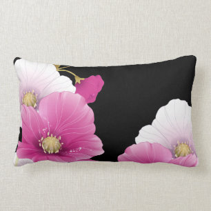 1 Pillow Pink Flowers Black DECOR SETS