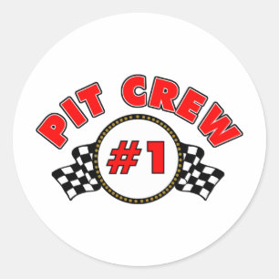 #1 Pit Crew Classic Round Sticker