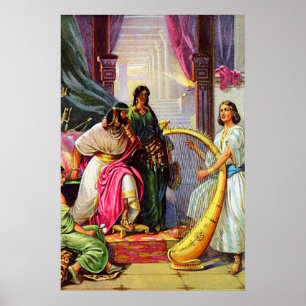 1 Samuel 16:14-23 David Plays His Harp for Saul Poster