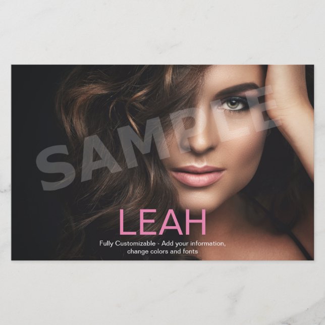 1 sided Model Headshot Card (Front)