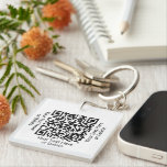 1 Sided QR Code Generator Modern Minimalist Swag Key Ring<br><div class="desc">Share any website with a custom scannable QR code square keychain. To create your own QR code using the generator, simply type the website URL into the template. All wording is simple to personalise or delete, and the colours and font style also are easy to change using the Zazzle design...</div>