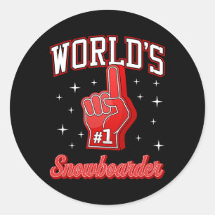 #1 Snowboarder World's Number One Snowboarder Foam Classic Round Sticker