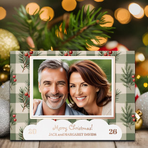 1 Special Christmas Family Photo Foil Holiday Card