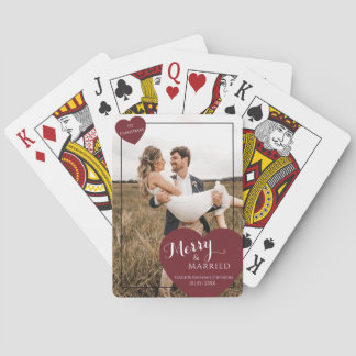 1 st Couple Christmas Merry Married Modern Elegant Playing Cards