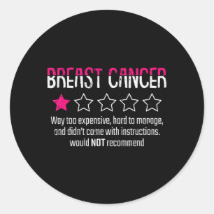 1 Star Rating Breast Cancer Awareness Funny Classic Round Sticker