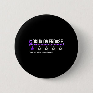 1 Star Rating Drug Overdose Awareness Fun Fighter  6 Cm Round Badge