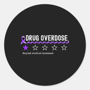 1 Star Rating Drug Overdose Awareness Fun Fighter Classic Round Sticker
