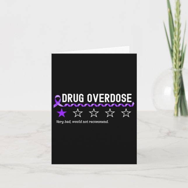 1 Star Rating Drug Overdose Awareness Funny Fighte Card (Front)