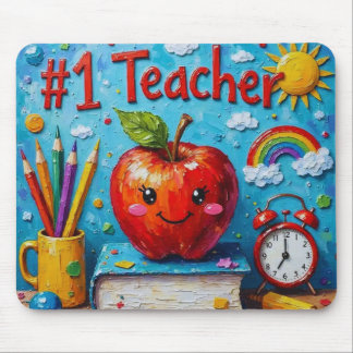 #1 Teacher Appreciation Illustration Mousepad
