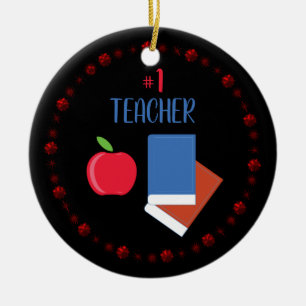 #1 Teacher Ceramic Ornament