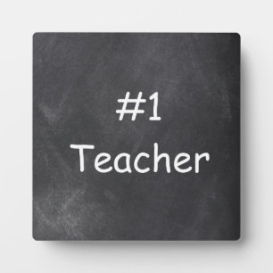 #1 Teacher Chalkboard Design Gift Idea Plaque