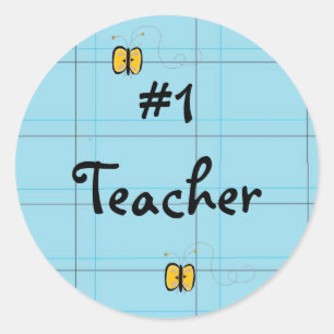 #1 Teacher Classic Round Sticker