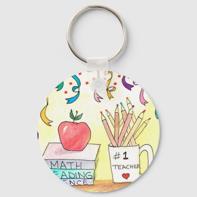 #1 Teacher Gift Key Chain Art (Front)