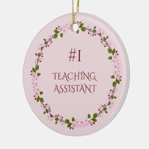 #1 Teaching Assistant Ceramic Ornament