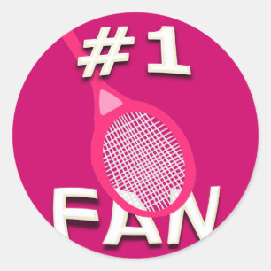 #1 Tennis Fan Stickers (pink racket)