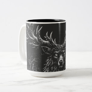 1. The Shadow Stag by BurnsInHell Two-Tone Coffee Mug