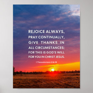1 Thessalonians 5:16-18 Rejoice Always Poster