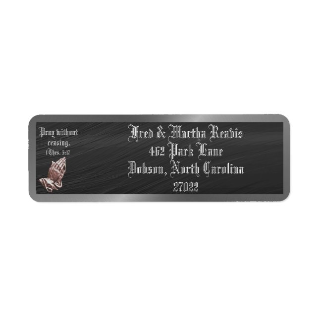 1 Thessalonians 5:17 Return Address Label (Front)