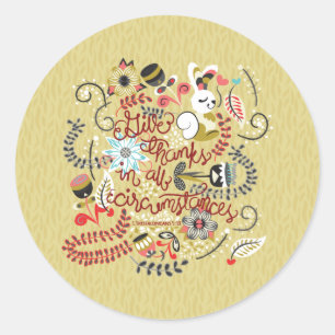 1 Thessalonians 5:18 Give Thanks In All Circumstan Classic Round Sticker