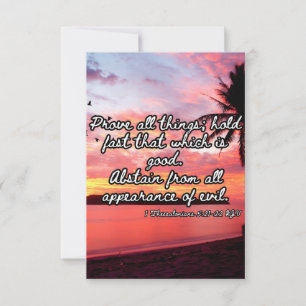 1 Thessalonians 5:21-22 KJV Bible Pic Greeting Card