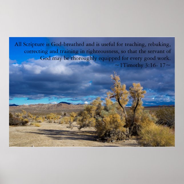 1 Timothy 3:16, 17 Smoke Bush Poster (Front)