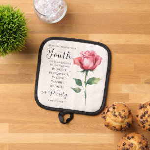 1 Timothy 4:12 - Youth Bible Verse Flower Pot Holder