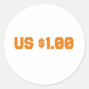  1 USD CLASSIC ROUND STICKER