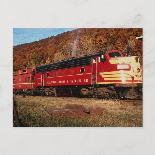 1 Wellsville Addison & Galeton, EMD FP-7, Galeton, Postcard (Front)