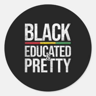 1 Womens Black Educated Pretty African American Bl Classic Round Sticker