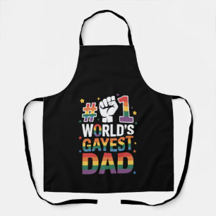 #1 World's Gayest Dad Funny Father's Day LGBT  Apron