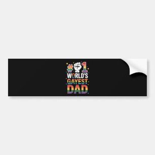 #1 World's Gayest Dad Funny Father's Day LGBT  Bumper Sticker