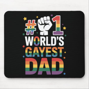 #1 World's Gayest Dad Funny Father's Day LGBT Mouse Pad