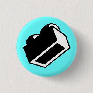 1 x 2 Brick by Customize My Minifig 3 Cm Round Badge
