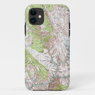 1 x 2 Degree Topographic Map iPhone 11 Case