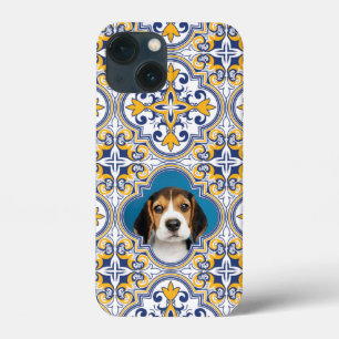 1 x photo Cute blue and yellow Azulejos,   iPhone 13 Mini Case