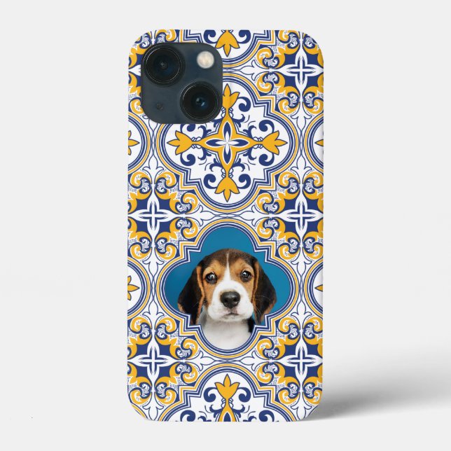 1 x photo Cute blue and yellow Azulejos,   Case-Mate iPhone Case (Back)