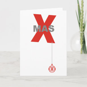 1 Xmas with Christmas Tree Ornament Holiday Card
