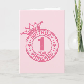 1 year - Birthday Princess - pink Card