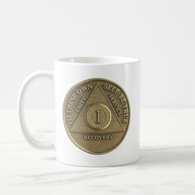 1 Year Medallion Coin Anniversary Mug  (Left)