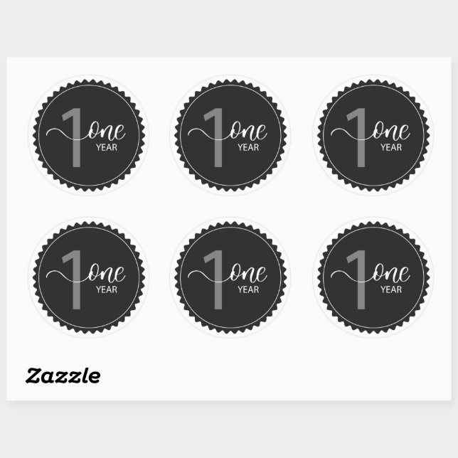 1 Year Milestone    Classic Round Sticker (Sheet)