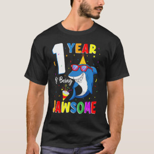 1 Year Of Being Jawsome Shark 1st Birthday 1 Year T-Shirt