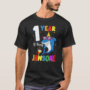 1 Year Of Being Jawsome Shark 1st Birthday 1 Year T-Shirt
