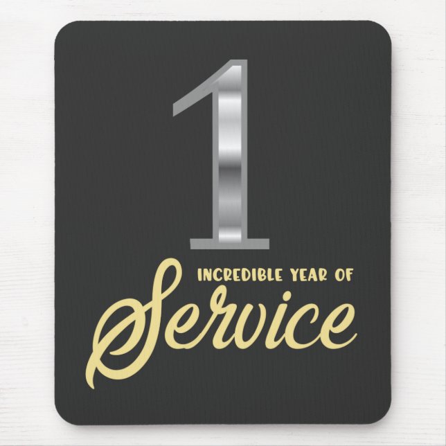 1 Year of Service 1st Employee Anniversary Mouse Pad (Front)