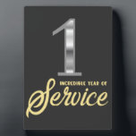 1 Year of Service 1st Employee Anniversary Plaque<br><div class="desc">A great way to show your employee how much you care about them and all of their hard work! Reward their loyalty with this fun incentive perfect for your hard working employees.</div>