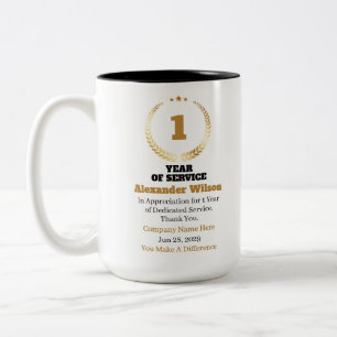 1 Year of Service Employee Appreciation – Custom Two-Tone Coffee Mug