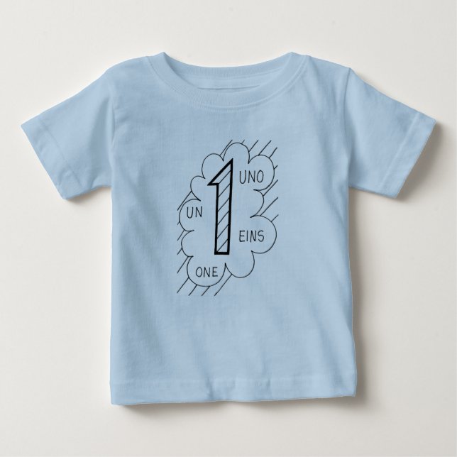 1 year old baby birthday shirt (Front)