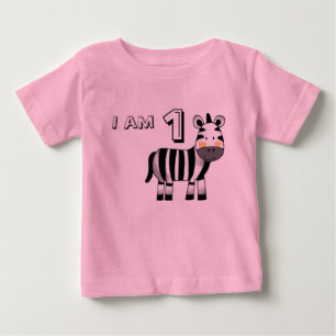 1 year old birthday boy/girl gift (zebra) baby T-Shirt